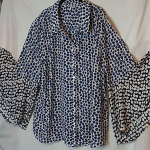 Plus size long sleeve blouse